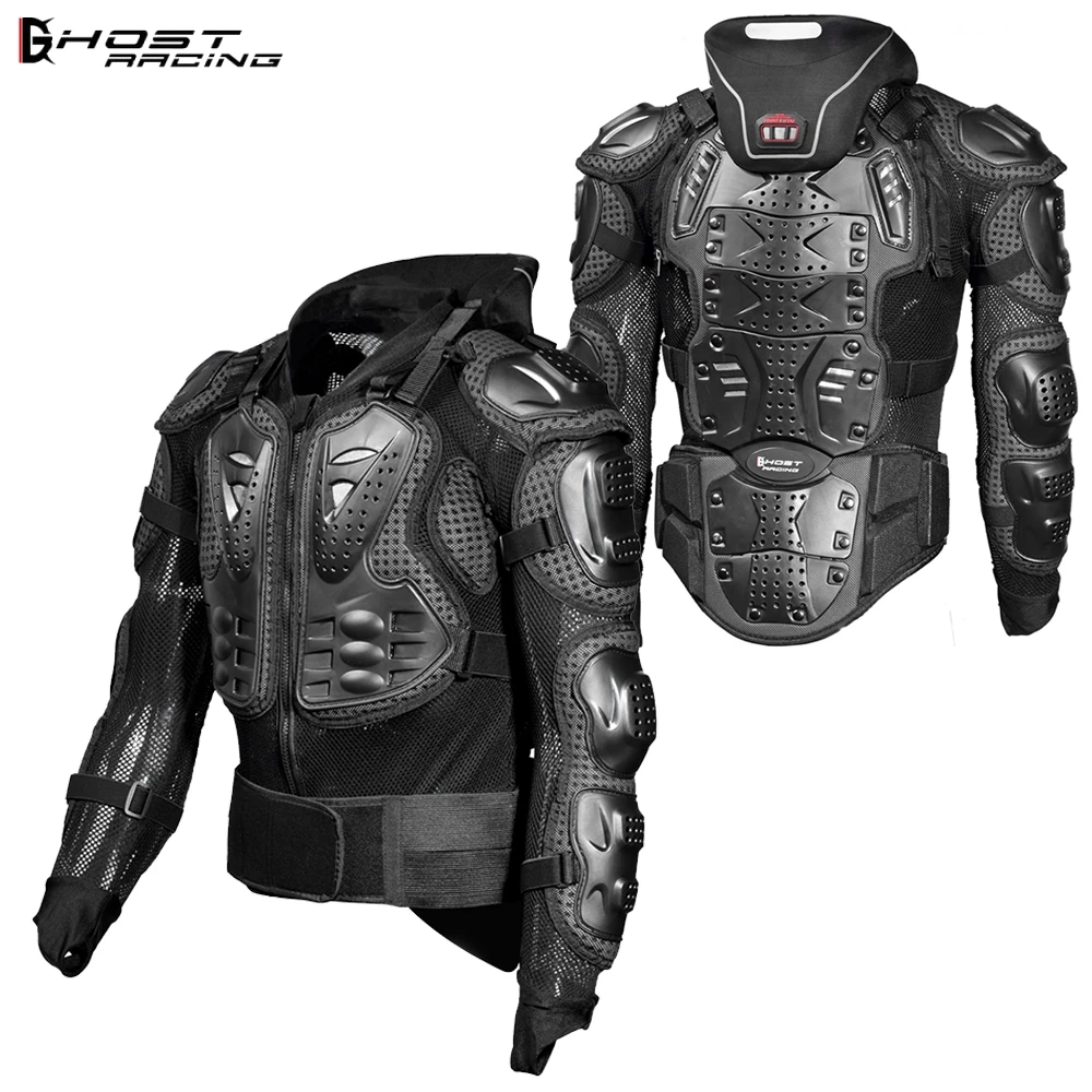 GHOST RACING мотоциклетная куртка Мужская Полная Броня куртка для мотокросса Защитная Экипировка для спины и груди Защита плеч и локтя