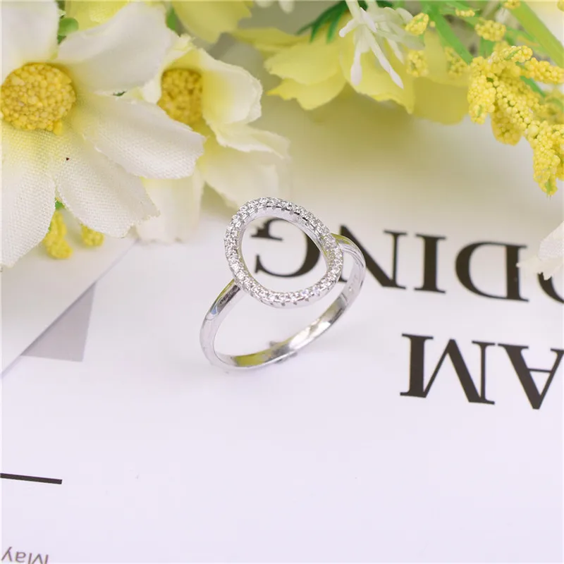 Классические модные открытые кольца сверкающие SONA с бриллиантами ювелирные
