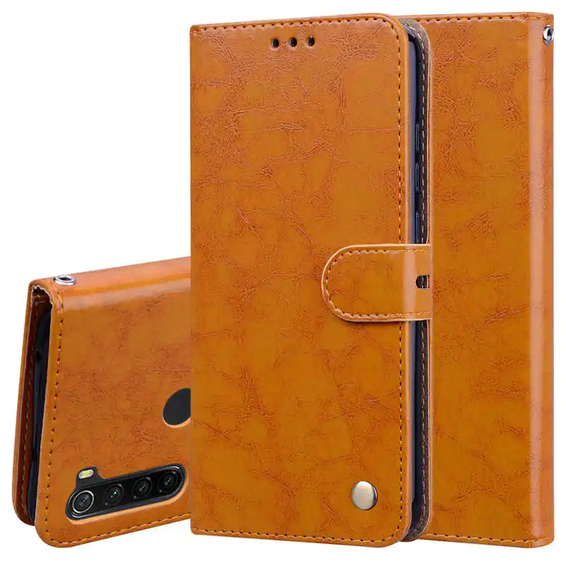 Чехол для Xiaomi Redmi Note 8 8T кожаный откидной с магнитной застежкой