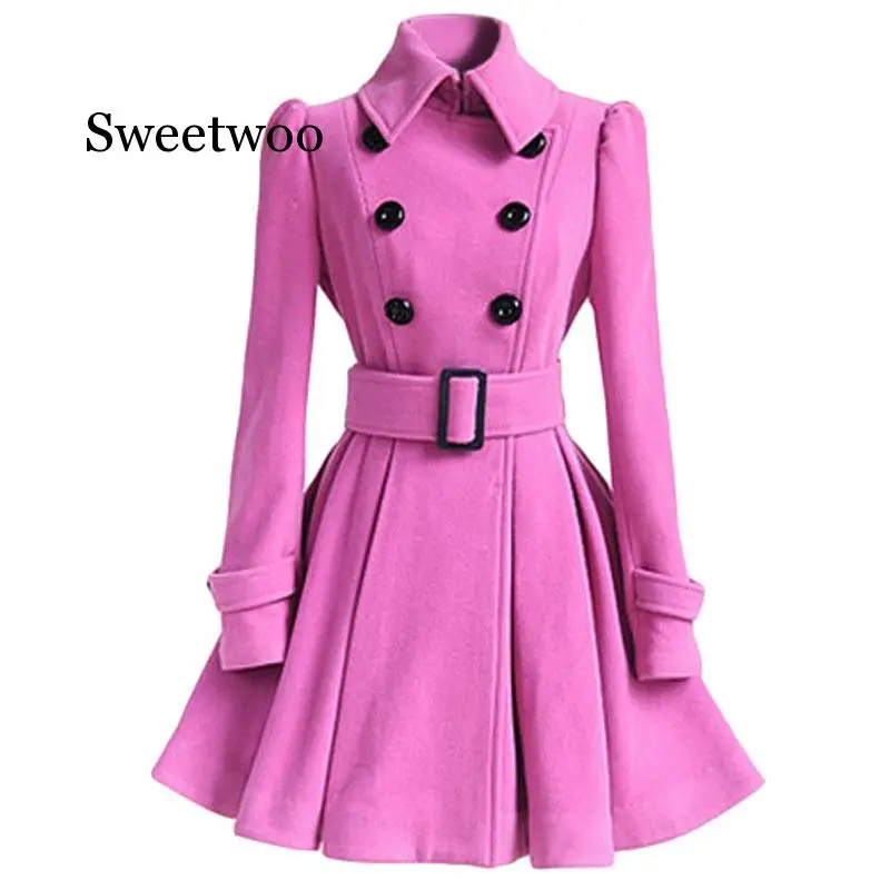 2020 модное осенне-зимнее пальто женские тонкие винтажные двубортные куртки