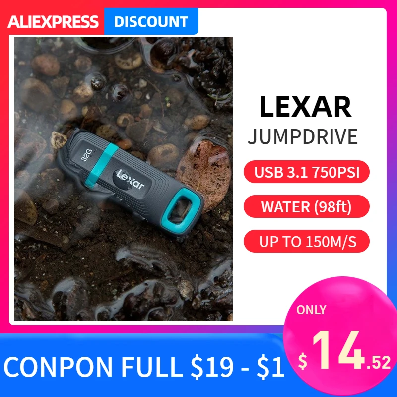 Lexar JumpDrive жесткие USB 3,1 flash drive 32 GB 64 GB Водонепроницаемый шифрования флешки anima memorias usb creativas pen drives cle