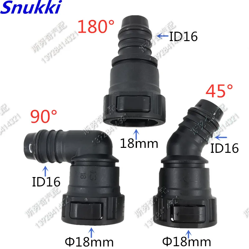 

18mm 90 180 45 degree fuel line quick plastic connector for auto fuel line quick connector 2pcs a lot