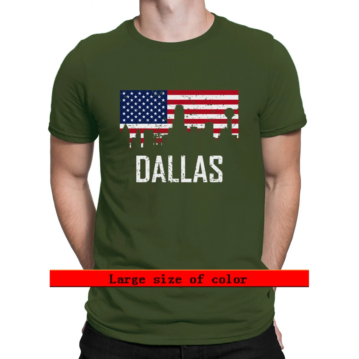 

Dalla Texas Skyline American Flag Distressed 2021 T Shirt Interesting Casual Cotton Spring Normal Letter Printed S-XXXL Shirt