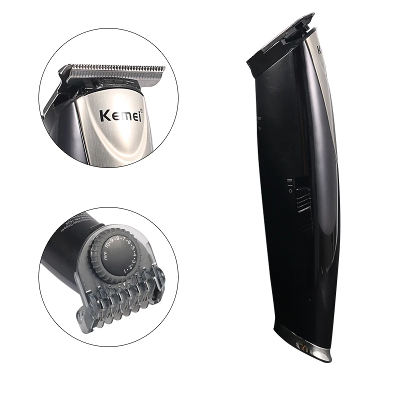 Kemei Electric Turbo Hair Clipper Rechargeable Cordless 0mm T-blade Trimmer Finishing Machine LCD Display 10 In 1 Guards | Бытовая