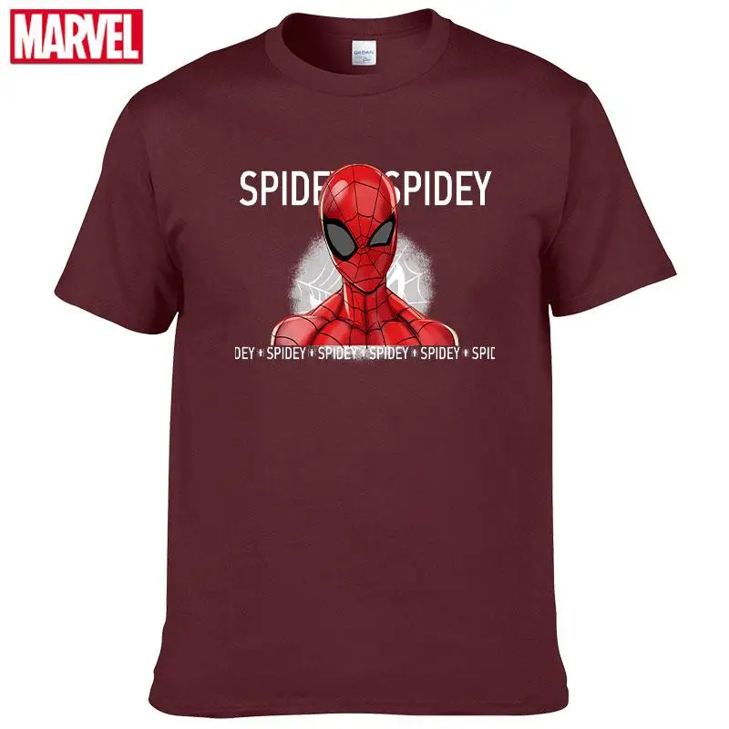 Marvel The Avengers Spider Man t shirt Short sleeve tee Men's T-shirts with short sleeves 2021 Summer graphic shirts Tops #58 | Мужская