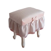 princess beigepink rectangle makeup stool cover bench piano stool cover decorative flounce seat cushion round lace chair cover