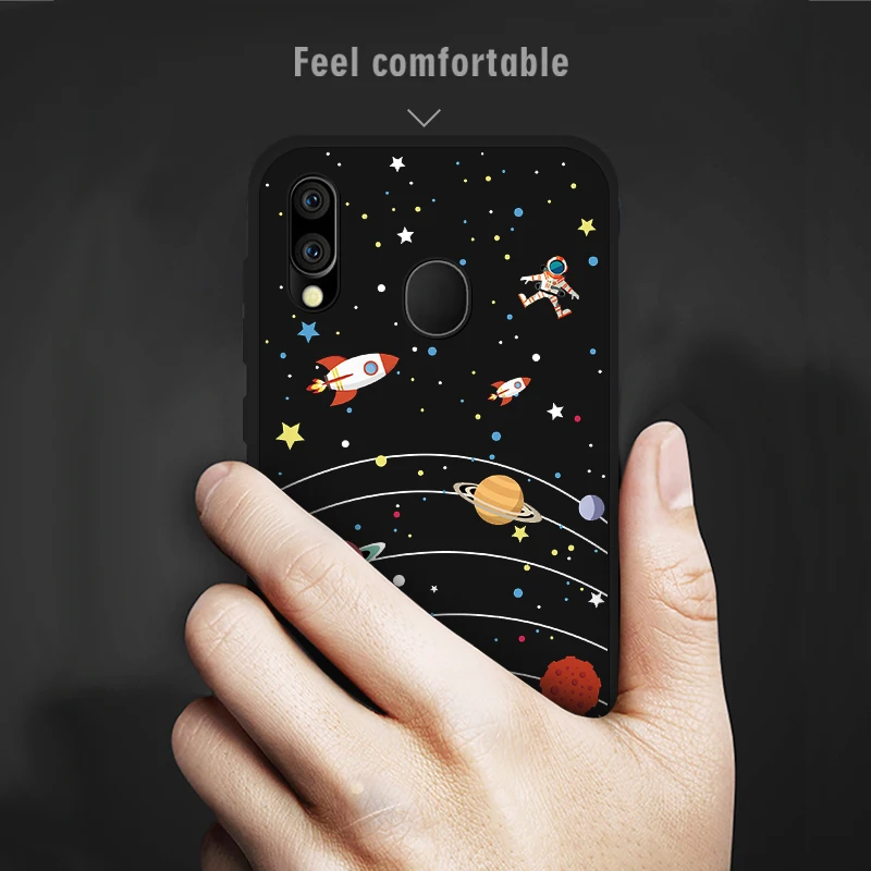 Прохладный Космос Луна Чехол для samsung Galaxy Note 10 Pro 9 8 M40 M30 M20 A90 A80 A70 A60 A50 A40 A30 A20 A20e A10