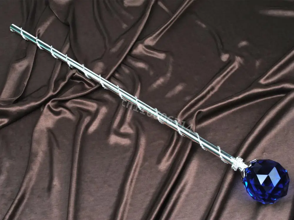 

NEW Style Blue Crystal Scepters Wand Round Ball style Sceptres Wedding Beauty Pageant Party Costumes Handheld Props Accessories