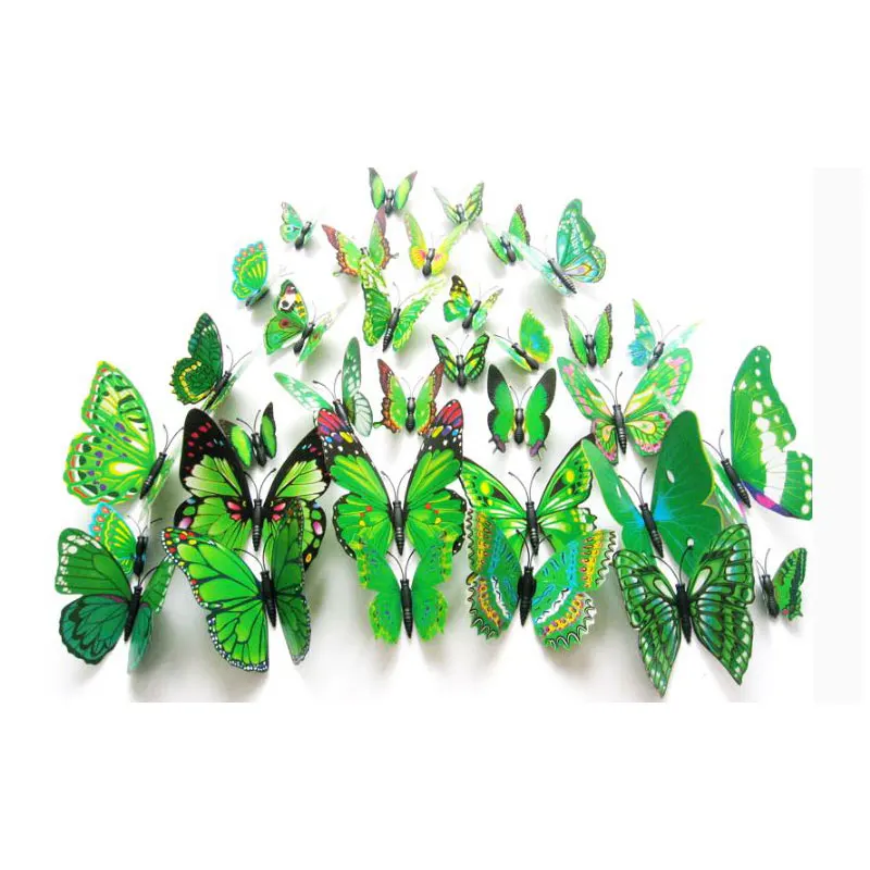 Трехмерные настенные 3d наклейки в виде бабочек из искусственной ткани для
