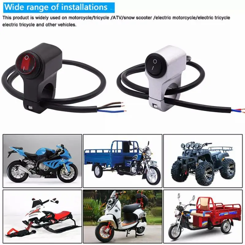

Motorcycle Universal Handlebar Light On / Off Switch 12V Waterproof ATV Headlight Fog Light Double Flash Light Switch Button