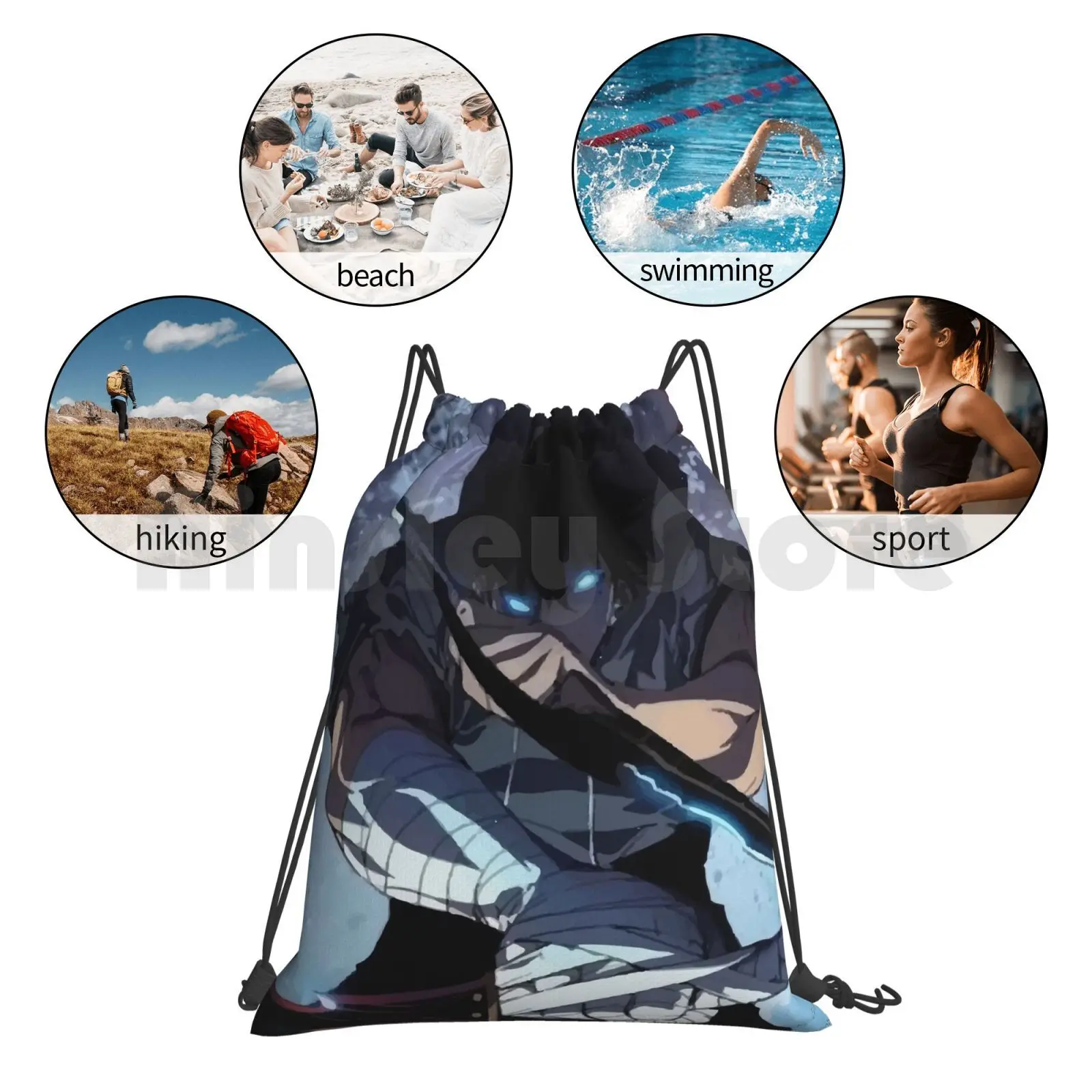 Рюкзак Igris сумка на шнурке спортивная для верховой езды скалолазания Sung Jin Woo Manga