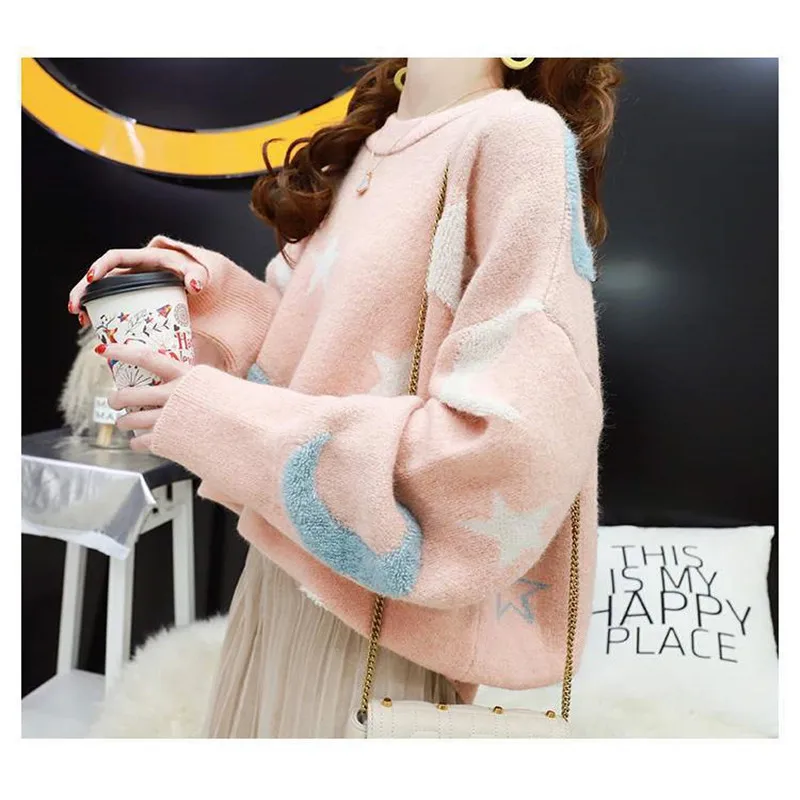 2020 милые женские вязаные топы джемпер женский свитер Пуловеры на осень и весну с