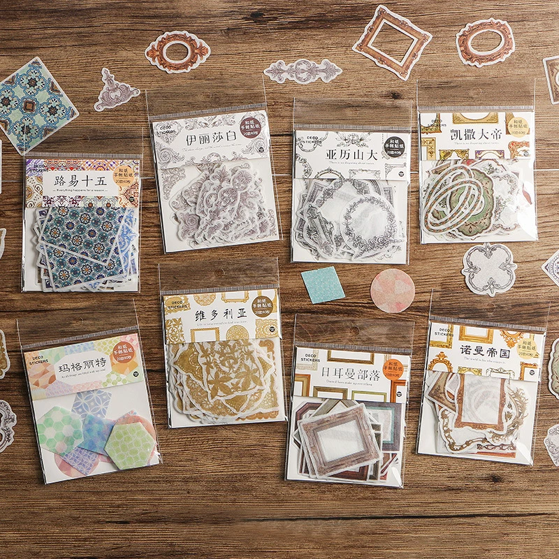 40 шт./пакет винтажная Европейская Рамка для записи бумажный стикер посылка DIY