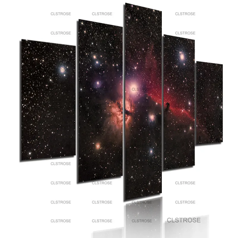 

5Pcs Purple Starry Sky Poster Home Wall Decoration Painting Hd Print Painting Decoration In Bedroom Living Room Canvas Painting