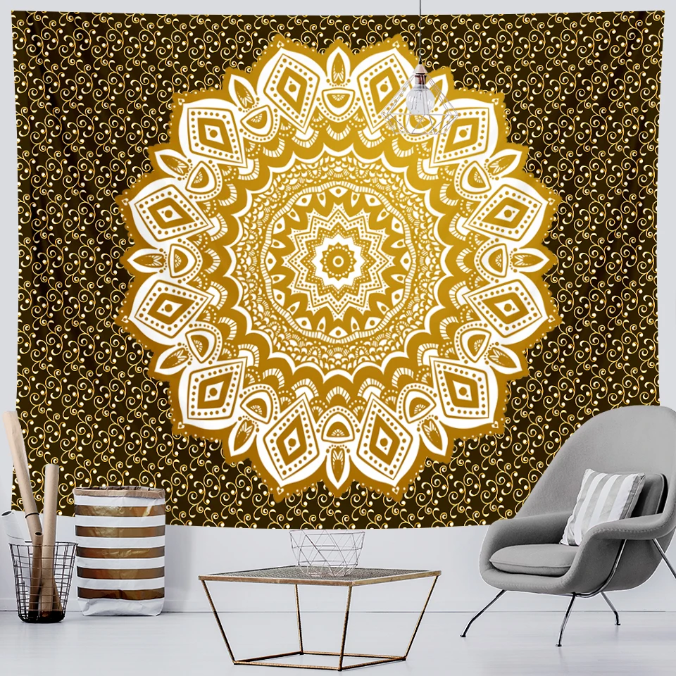 Mandala fashion background cloth tapestry witchcraft wall hanging art decorative yoga mat | Дом и сад
