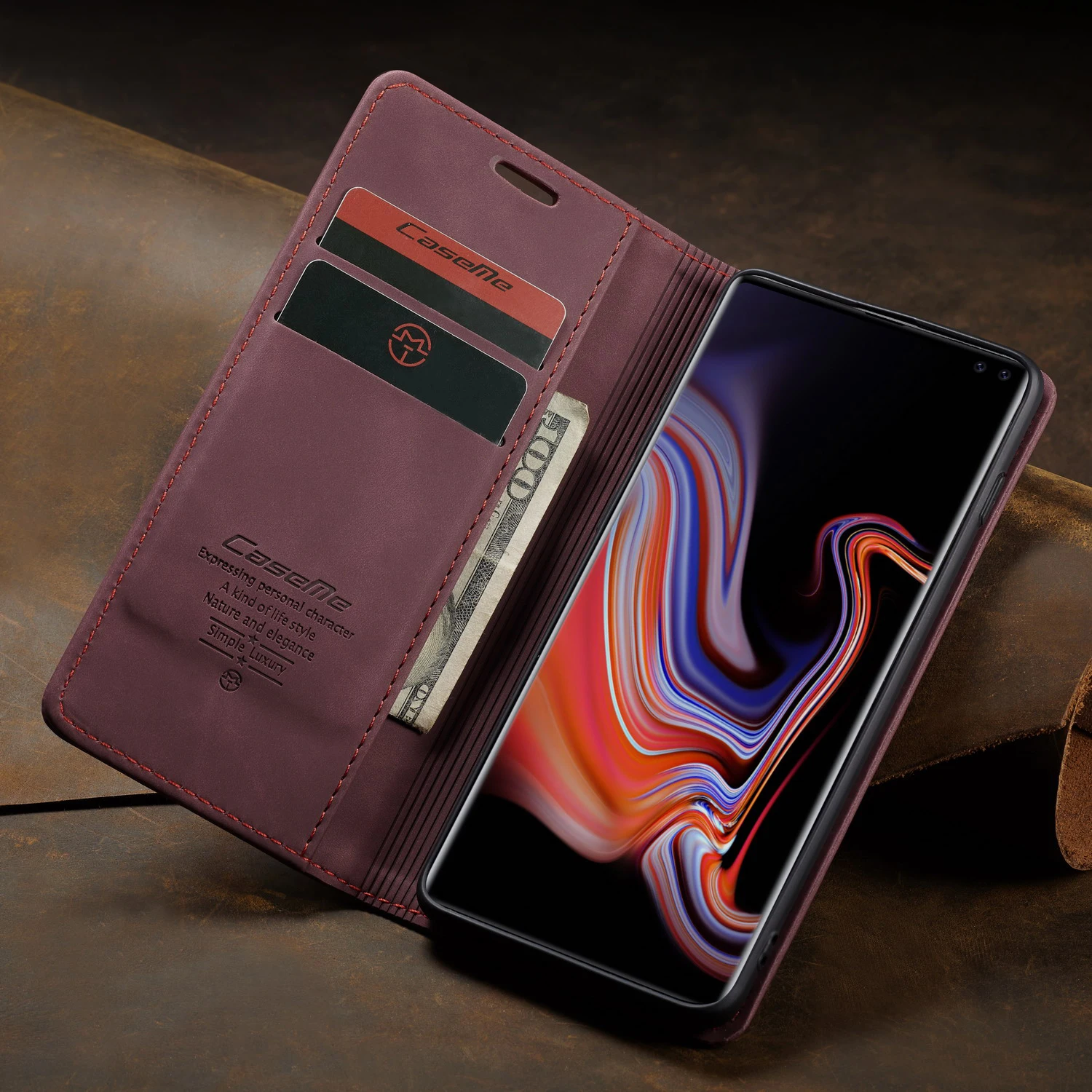 Подходит для samsung Galaxy Note10 S10 S9 S8 A70 A30 A50 A80 чехол, деловой стиль ретро матовый мягкий PU мобильный чехол для телефона