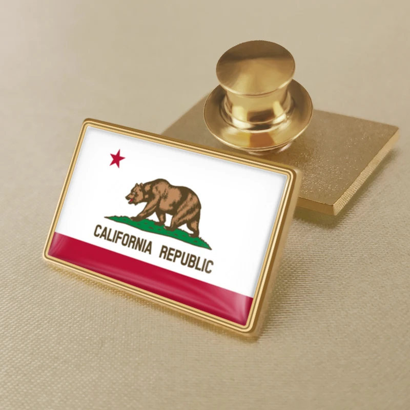 Застежка для лацканов/Броши/значки флага штата Калифорния США | Украшения и
