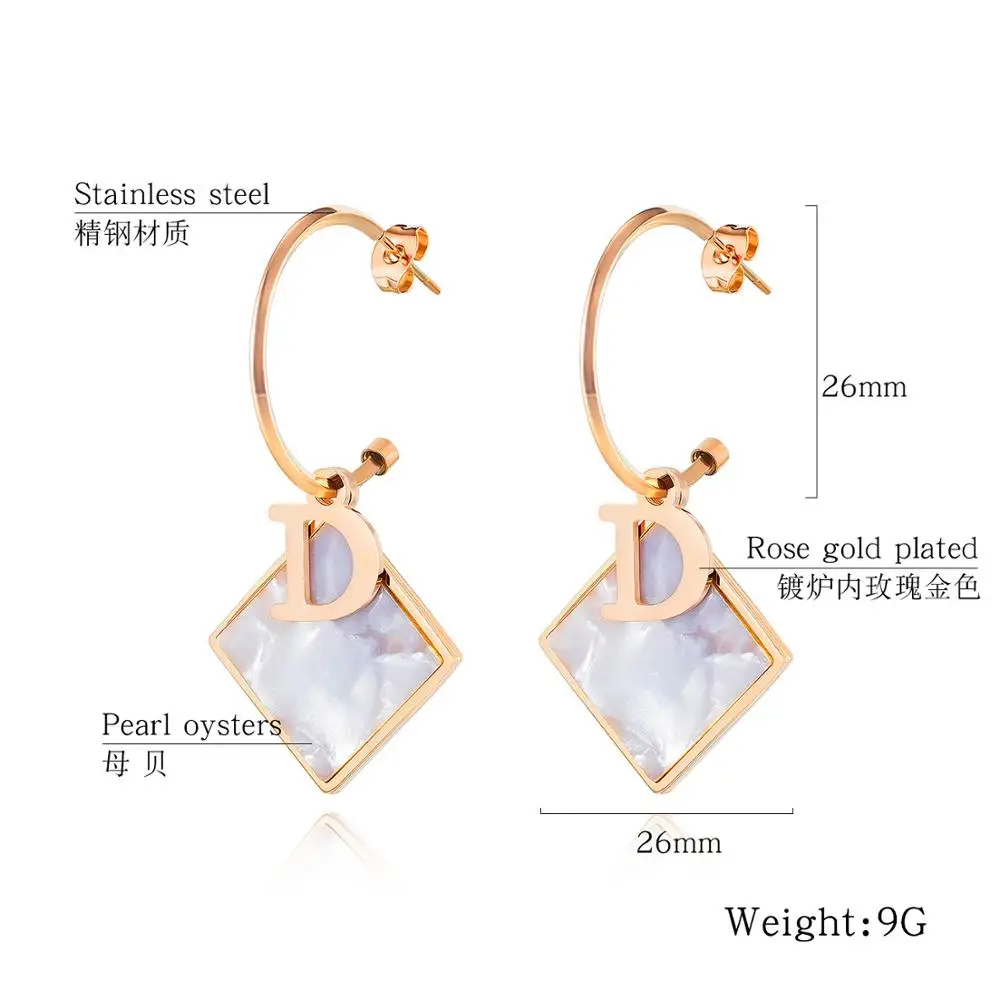 Серьги Hemiston с квадратными ракушками и кисточками женские серьги покрытием из