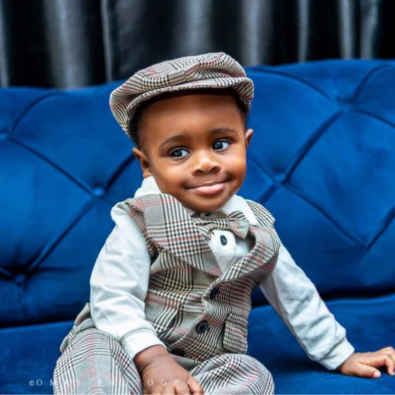 Boy suit Toddler Boys Clothing Set 2021 Spring Baby cotton plaid Kid Clothes Suits 5pcs birthday Party Costume 1 2 3 Year Gift |
