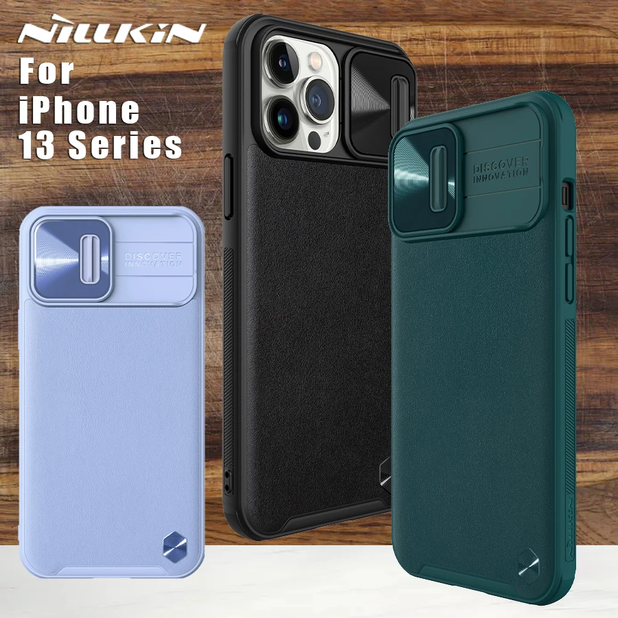 

NILLKIN Camshiled Leather case For iPhone 13 Pro Max Case Back Cover Slide Lens Protection Camera Protection for iPhone 13 Pro