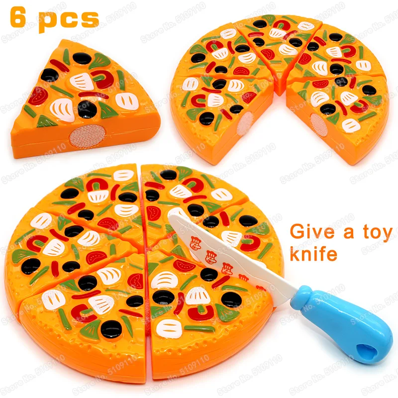 6 шт. Детские Ломтики для пиццы начинки ролевые ужин кухня игрушки еды детский