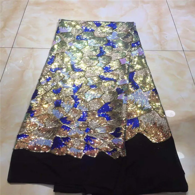 Королевская Синяя африканская кружевная ткань 2018 высокое качество 3d Цветочная с