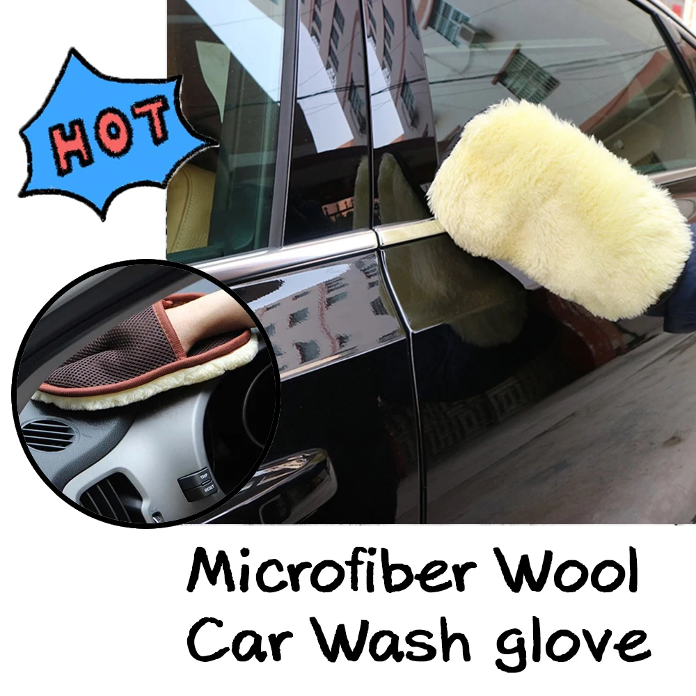 

Soft Microfiber Wool Car Wash Glove Duster Clearner Anti Scratch Brush Drying Towels Paint Cleaner Tool Detailing Cloths Home