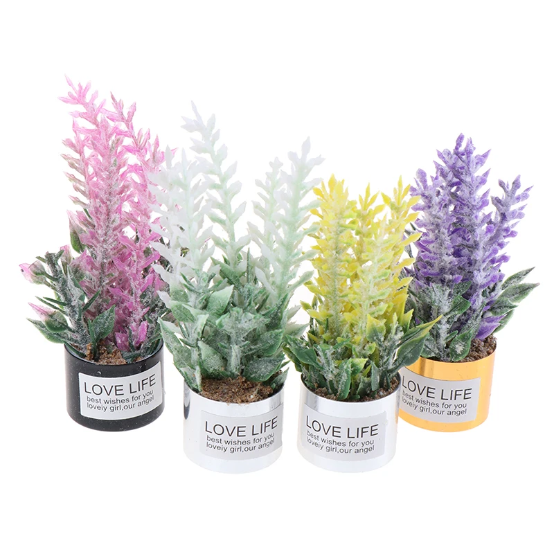 

1:12 Dollhouse Toy Miniature Fake Plant Lavender Flower Arrangement Accessories