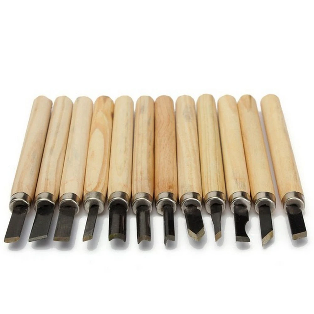 

12pcs Wood Carving Chisels Knife for Basic Wood Cut DIY Detailed Woodworking Hobby Arts Crafts Nicking Cutter Gouges Hand Tools