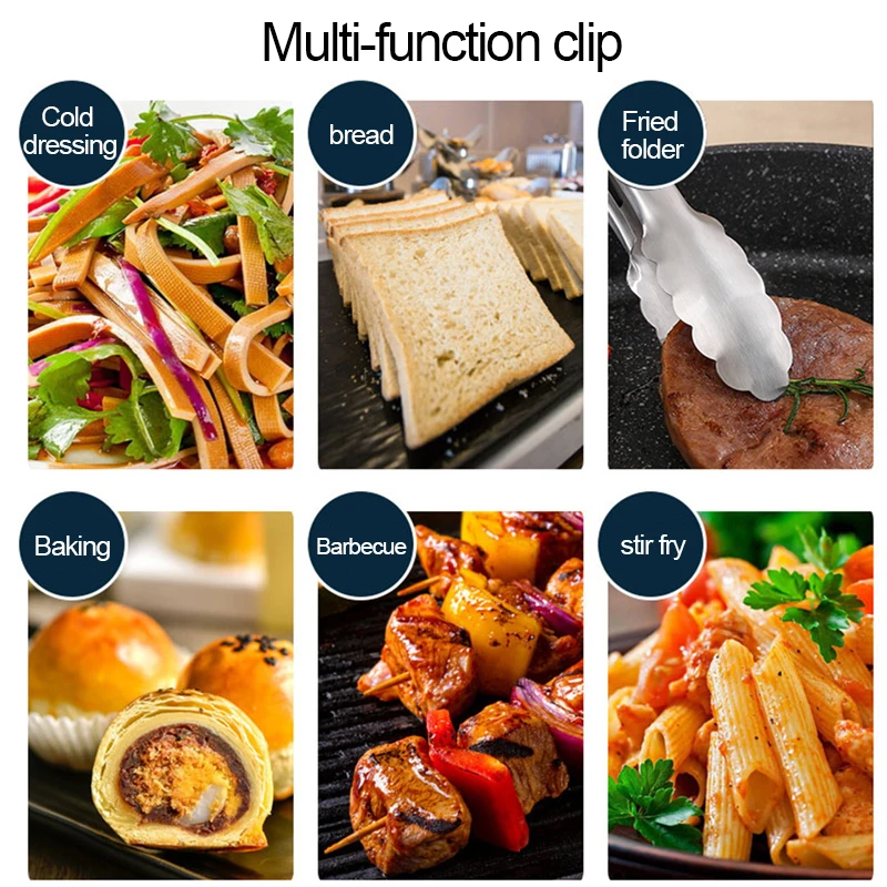 7/9/12/14/16 Inch BBQ Grilling Tong Salad Cake Dessert Serving Food Tongs Stainless Steel Barbecue Clips Clamp Baking Tool | Дом и сад