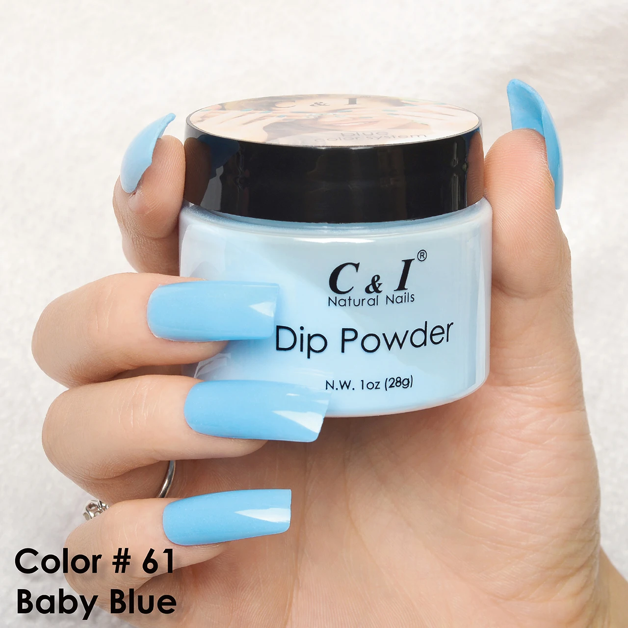 28 г Dip порошок Цвет № 61 # Baby Blue Color System|Акриловые порошки и жидкости| |