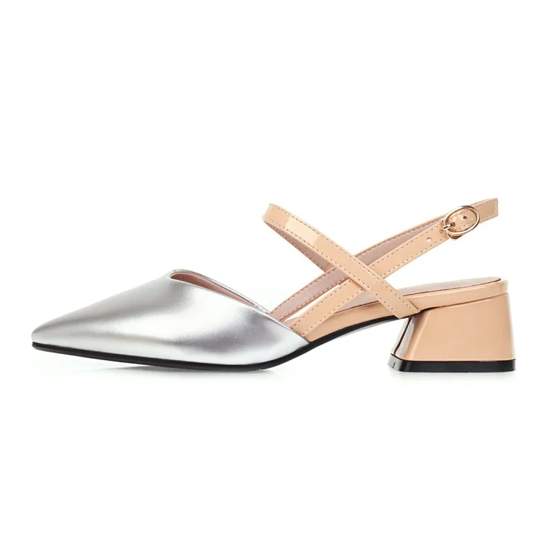 

Plus Size Pointed contrast sandals high heels sandals women shoes woman summer ladies