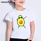 Детская летняя футболка с коротким рукавом для девочек и мальчиков, Детская футболка с мультяшным принтом авокадо, Повседневная Забавная детская одежда
