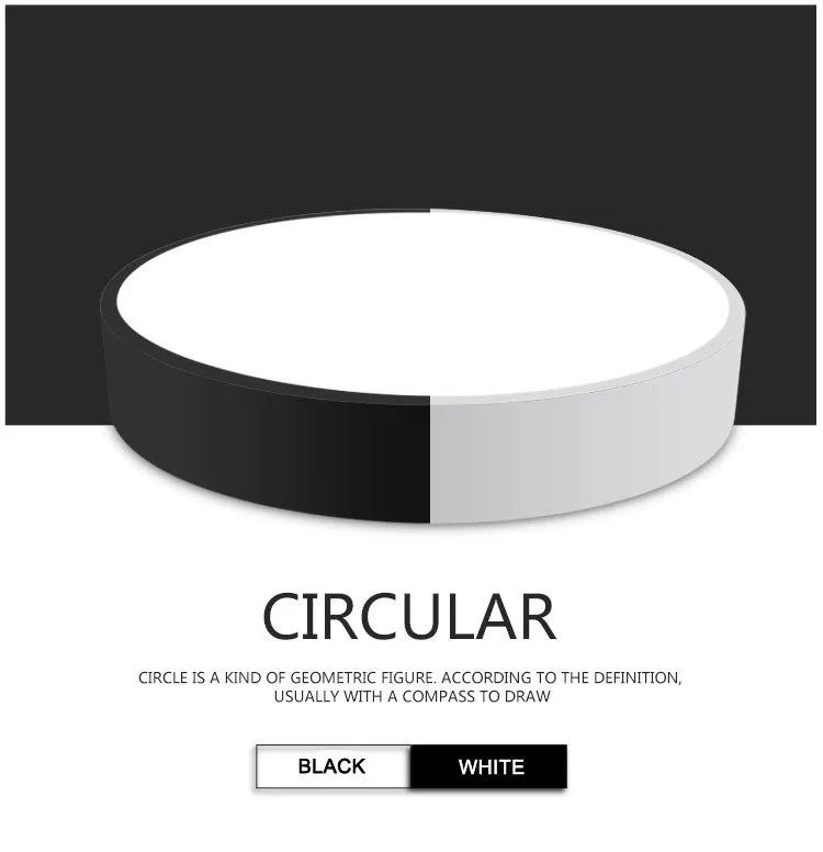 Современные светодиодные акриловые потолочные светильники круглый белый/черный