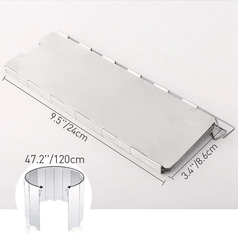 Кемпинг плита ветровое стекло 12 пластин Сверхлегкий складной лагерь Портативный