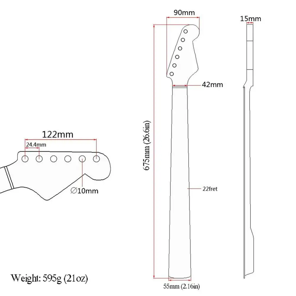 glanz 22 st elektrische gitarre neck griff ahorn griffbrett st strat stratocaste mit zurück mittellinie st gitarre hals free global shipping