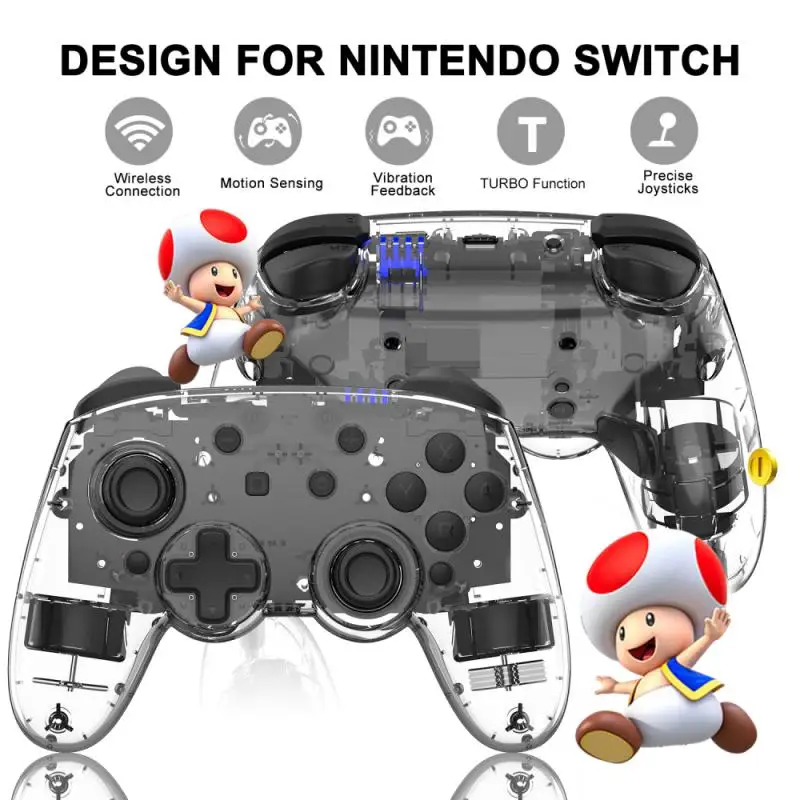 

2021 Bluetooth-совместимый Профессиональный геймпад для консоли N-Switch NS, беспроводной геймпад для видеоигр, USB-джойстик для управления