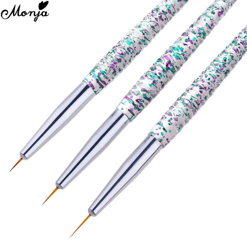 Ручки русалки Monja 3 шт./компл. для дизайна ногтей линейная кисть рисования