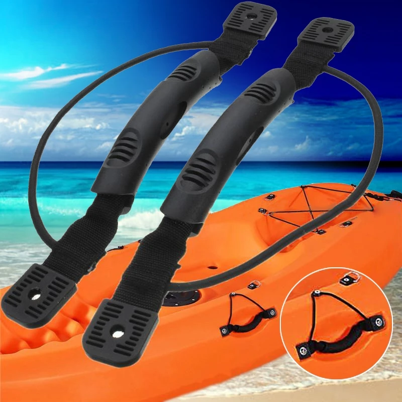 

1Pair Kayak Canoe Boat Side Mount Carry Handle With Bungee Cord Accessories DIY