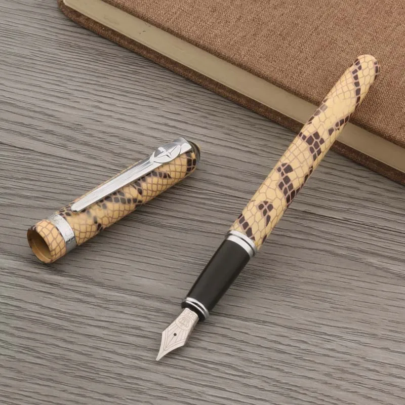 Роскошная перьевая ручка Duke Uranus металлическая коричневая текстура в виде змеи