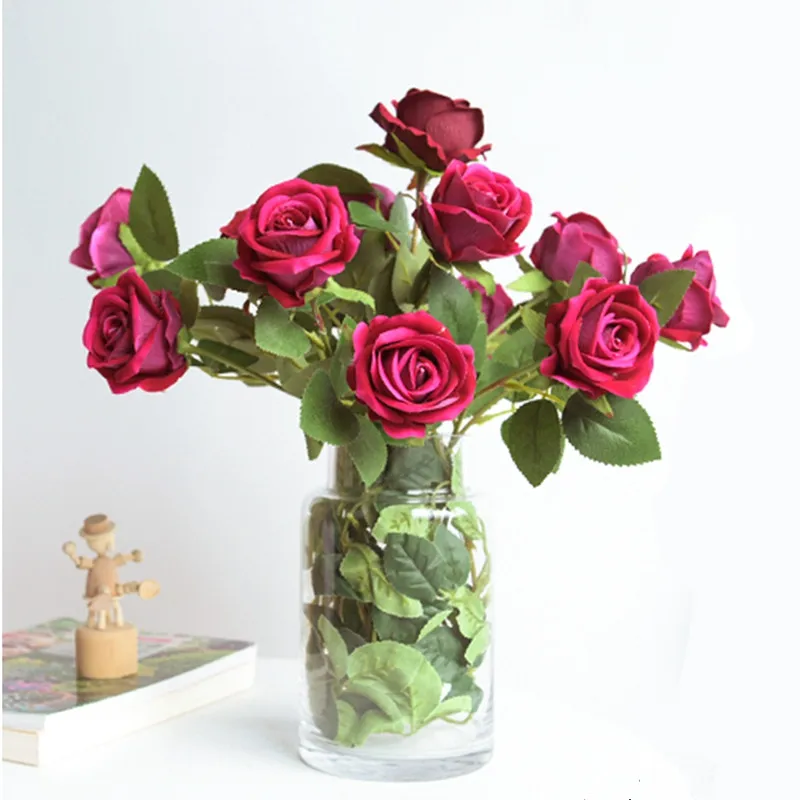 

Fake Plants Blossoms Artificial Flowers Baby's Breath Rose Fake Flowers DIY Wedding Decoration Home Bouquet Faux Flowers Branch
