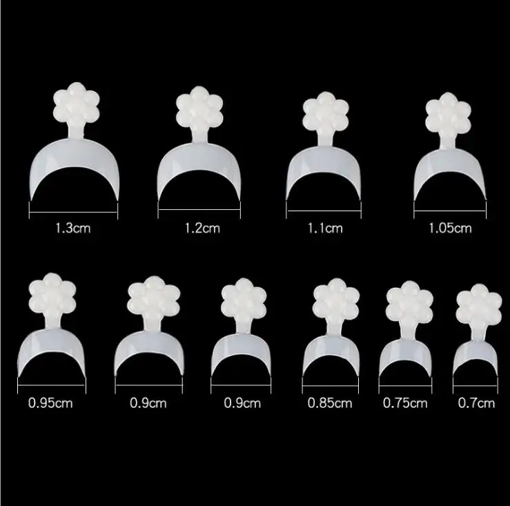 500PCS Nail Crescent French Edge White Semi-adhesive Short False Nails Plum Nail Piece Transparent