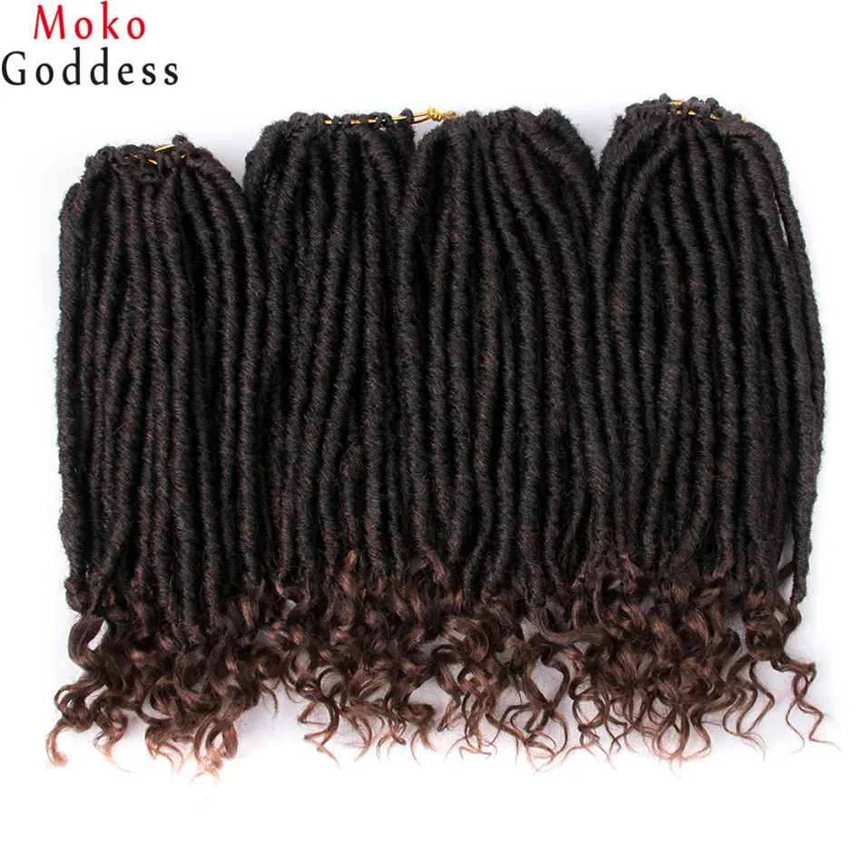 MokoGoddess вязанные волосы для наращивания богиня Faux locs Curly вязанные косички синтетические волосы Омбре косички
