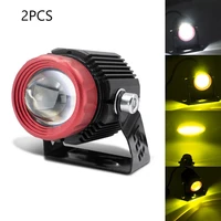 2pcs motorcycle headlight two color distance and near integrated led work light laser fog lights motorcycle headlights spotlight