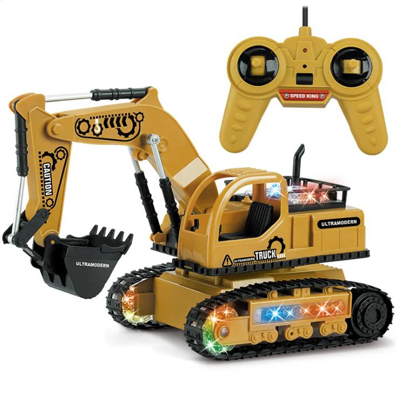 4CH Моделирование RC экскаватор игрушки с музыкой и светильник детские мальчики