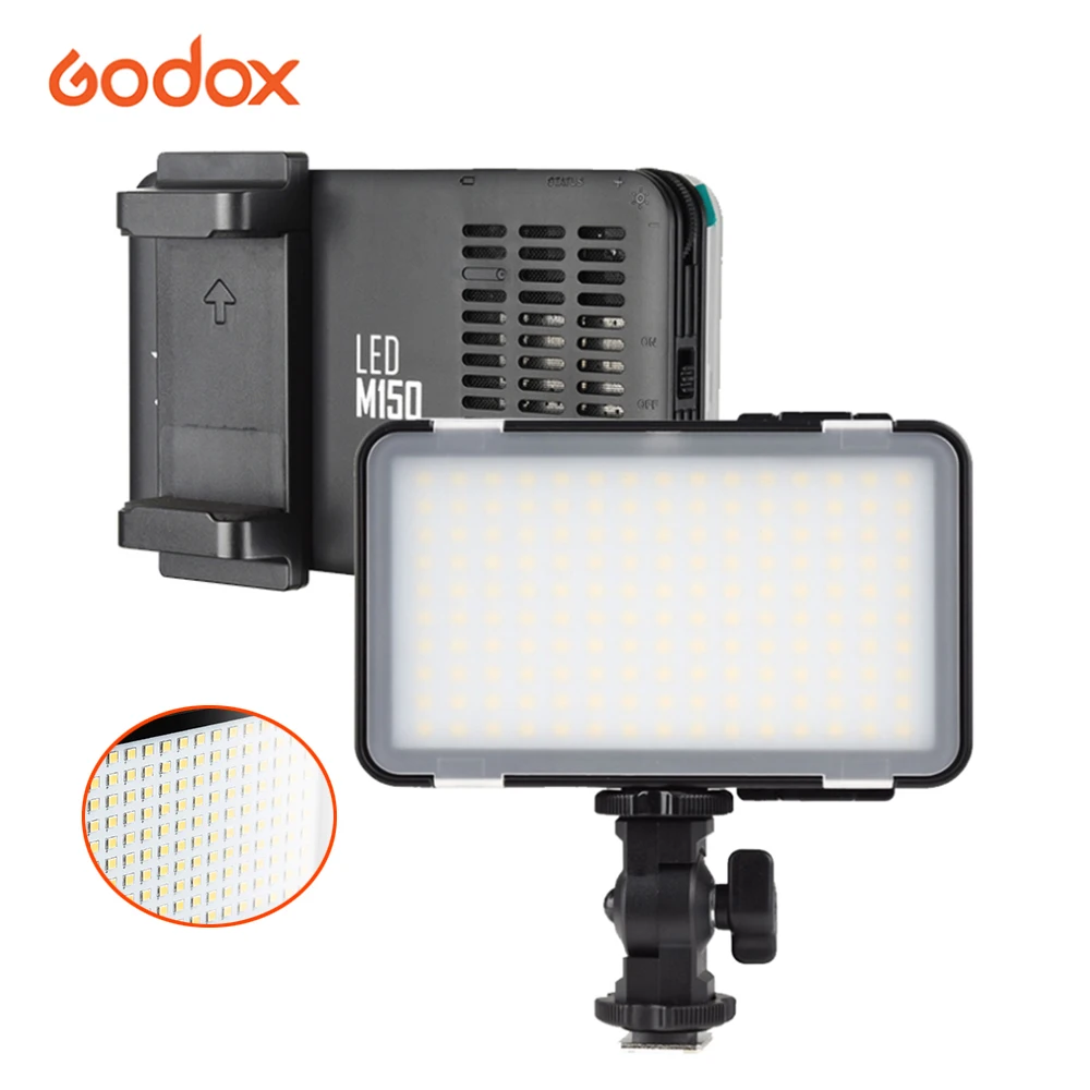 

Godox LEDM150 9W 5600K Mobile Phone LED Video Light 150*LED Lamp beads Photo Fill Light for Camera Camcorder DV Cell phone