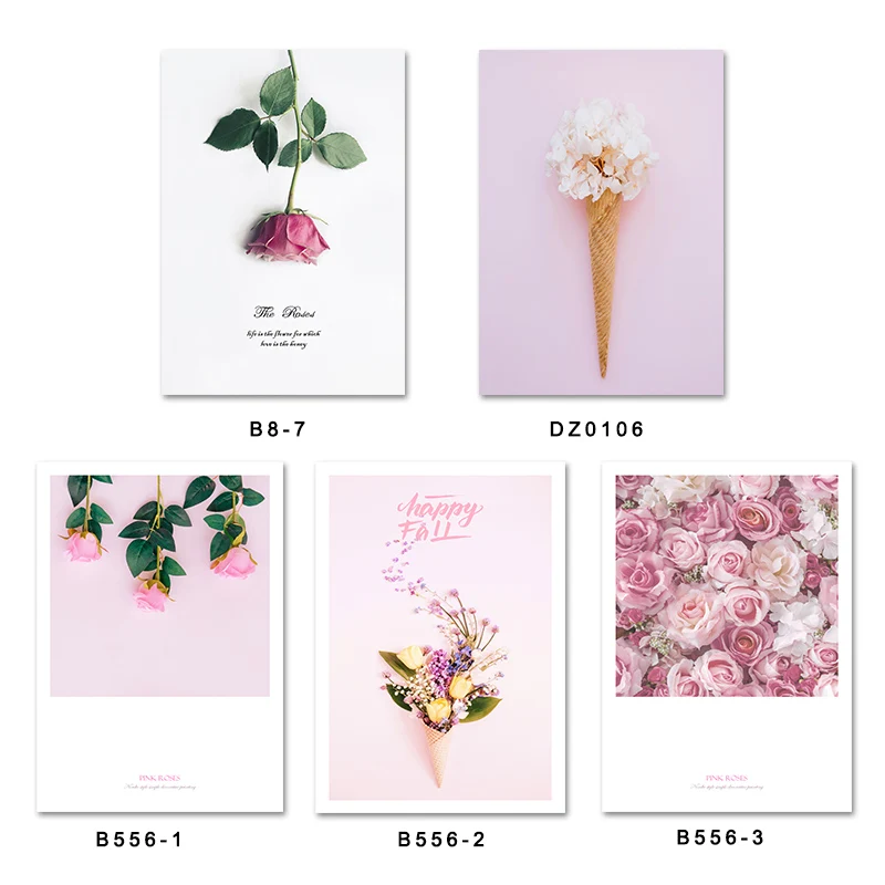 

Canvas Painting Bloom Rose Flower Petal Poster Nordic Botanical Art Print Scandinavian Wall Picture for Living Room Decoration