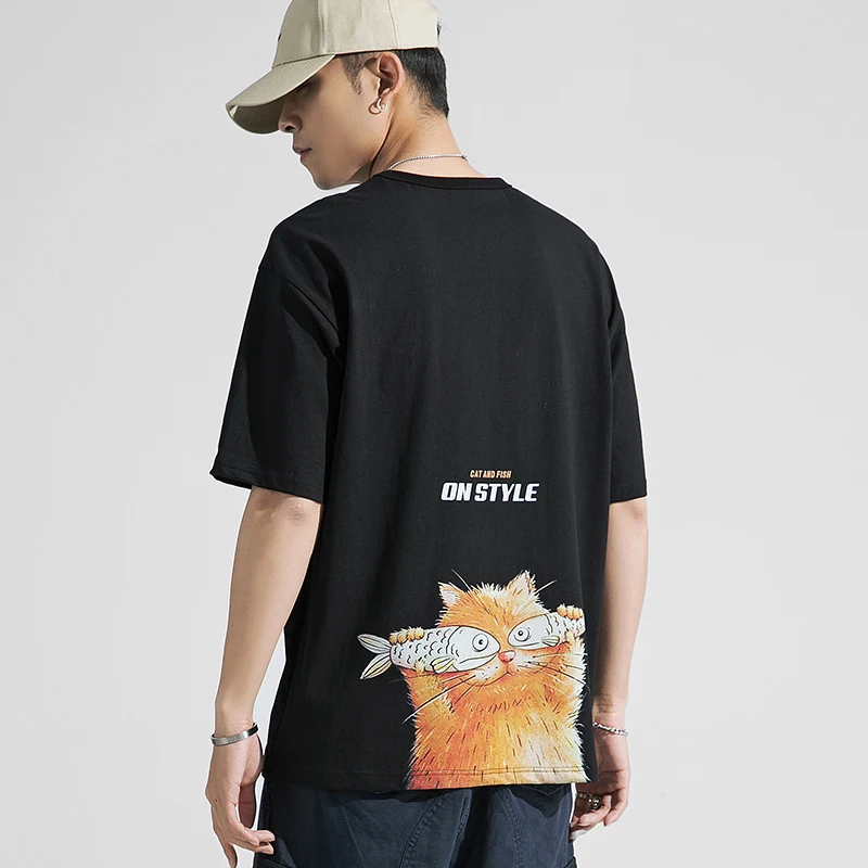 

New personality printed short-sleeved pure cotton everyday casual men's short-sleeved T-shirt