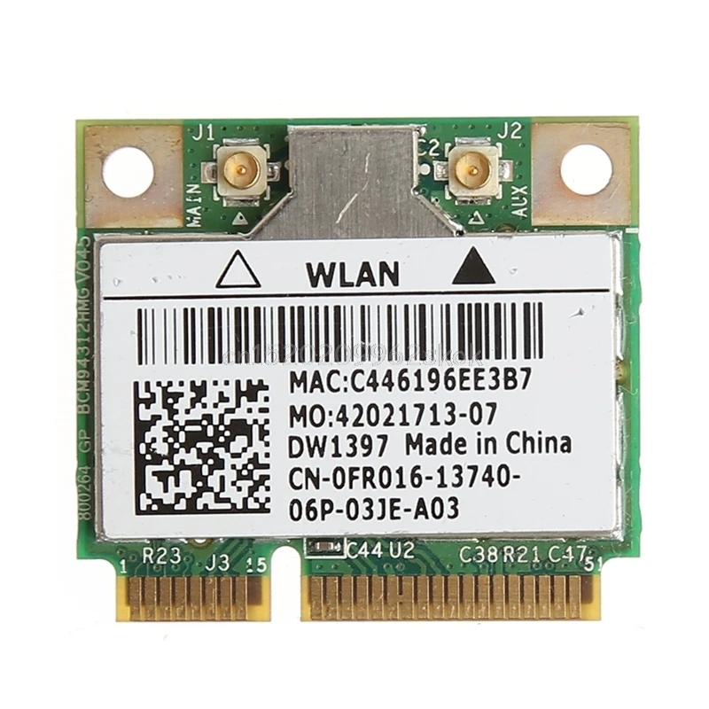 54 М беспроводная Wifi Мини карта PCI E для Dell DW1397 0KW770 Broadcom BCM94312HMG2L|Сетевые карты| |