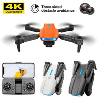 e99max orange three side obstacle avoidance mini drone 4k profesional aerial photography with dual camera folding quadcopter toy
